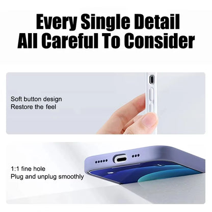 Luxury Shockproof Case for Apple Iphone 11 12 13 14 15 16 Pro Max plus Liquid Silicone Cases Bumper Soft Cover Phone Accessories