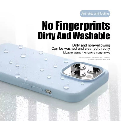 Luxury Shockproof Case for Apple Iphone 11 12 13 14 15 16 Pro Max plus Liquid Silicone Cases Bumper Soft Cover Phone Accessories